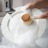 Brosse à vaisselle en bambou réutilisable avec tête interchangeable